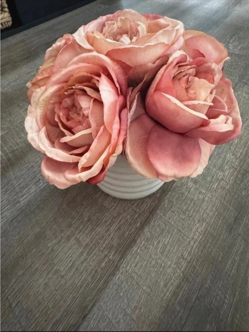 Blush Pink Faux Rose Bouquet Accent